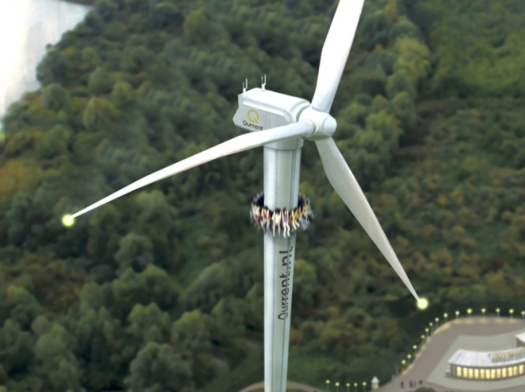 Ride a wind turbine in this crazy wind farm amusement park