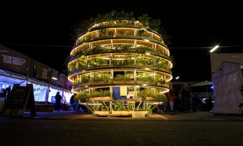 The Growroom is a spherical farm pod that brings agriculture to city streets