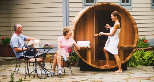 The Grandview Barrel Sauna is a backyard oasis for the entire family