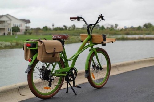 This electric city bike from Ariel Rider can haul 300 pounds of cargo on its rear rack and it has a place for your coffee cup right up front within reach
