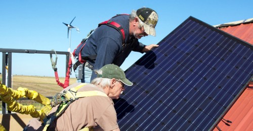 Nebraska landowners install solar panels in the path of the Keystone XL pipeline