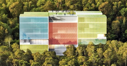 Steven Holl unveils office clad in colorful photovoltaic glass for Doctors Without Borders