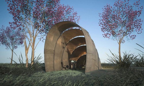 Ron Arad designs the modular Armadillo Tea Pavilion for indoor and outdoor use
