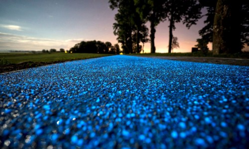 Poland unveils glowing bright blue bike lane that’s charged by the sun